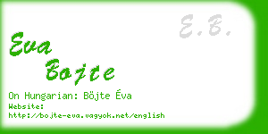 eva bojte business card